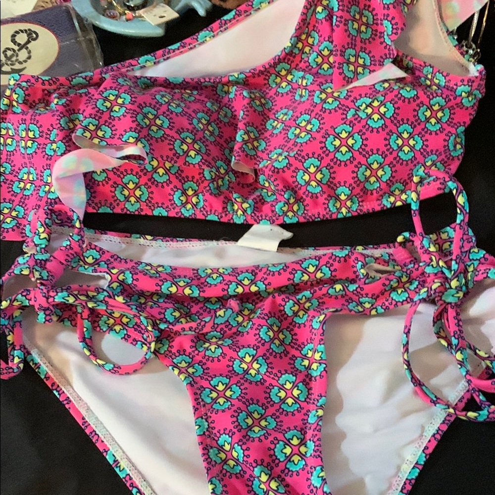 Petite/ small bathing suit over one shoulder